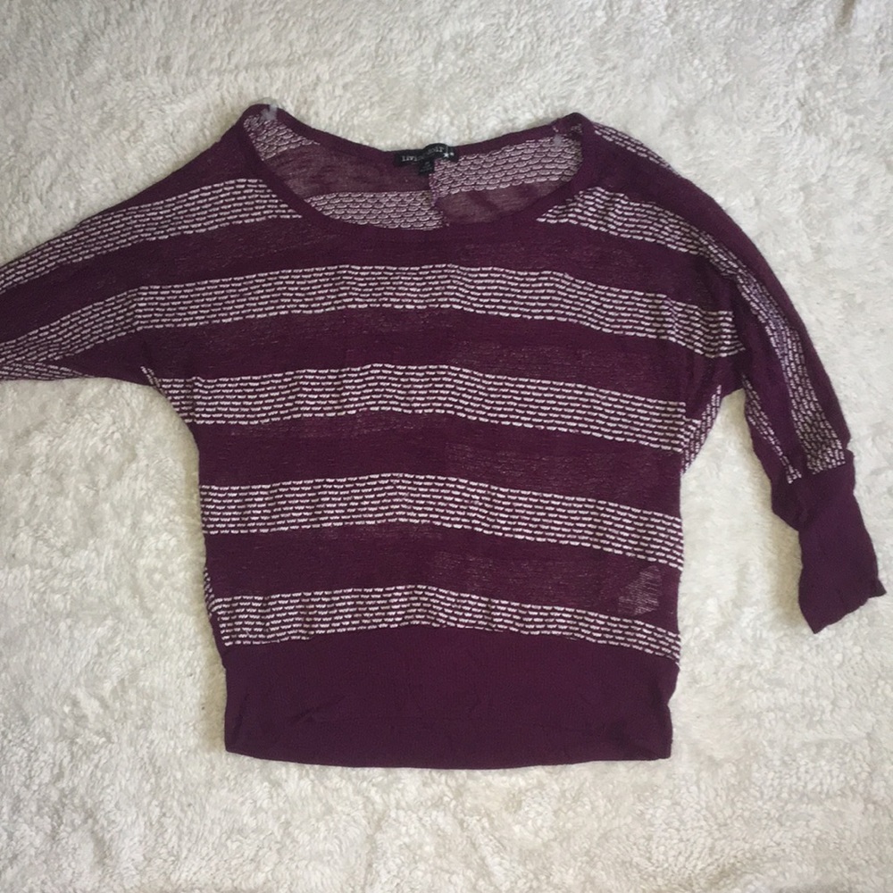 Wine Colored Striped Sweater